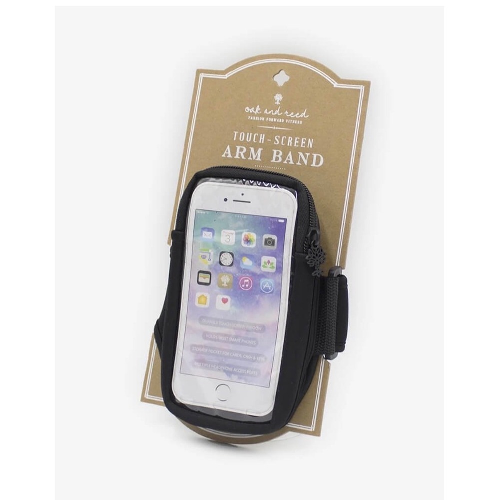 Oak and Reed Touch Screen Arm Band Holder Black Neoprene Fitness Running Workout